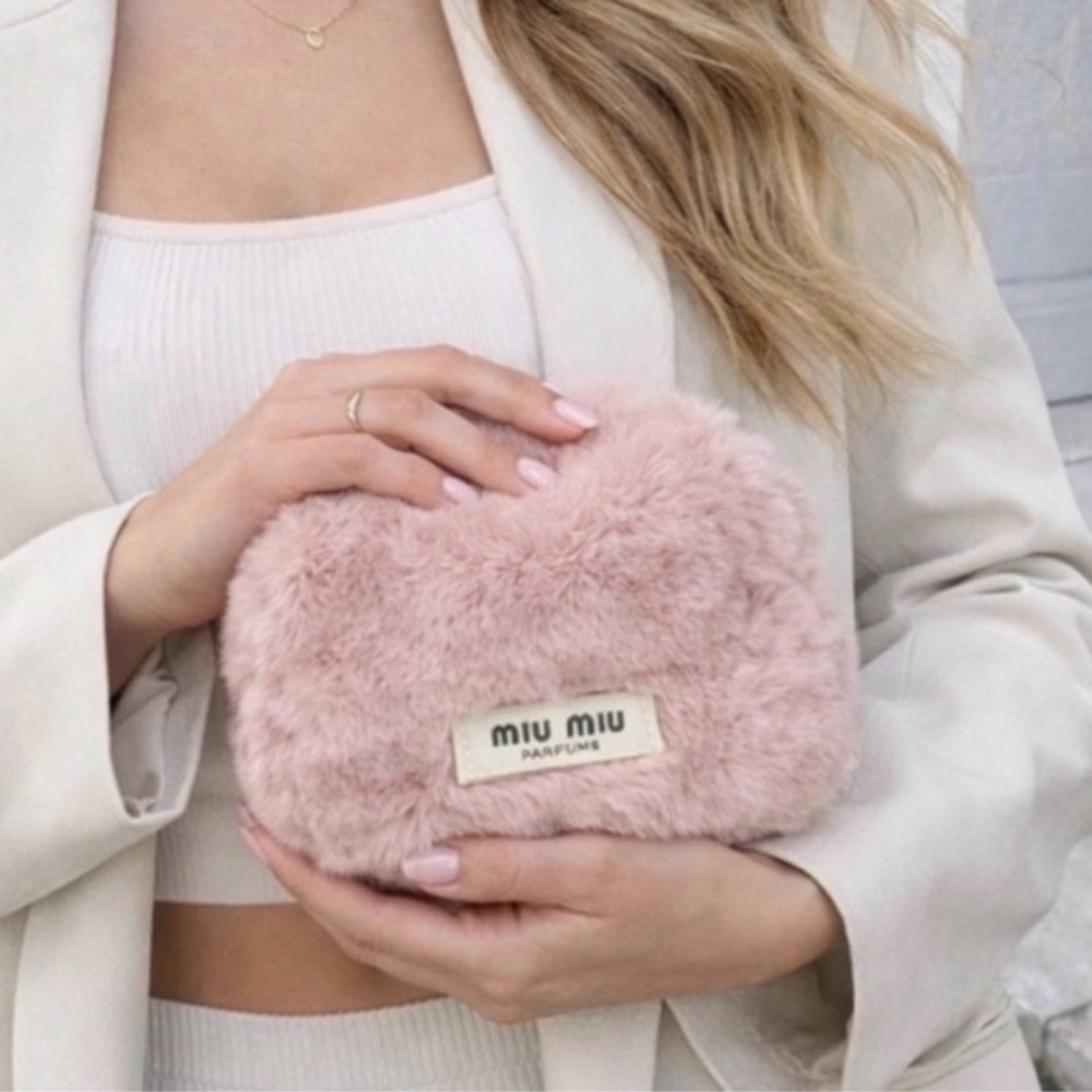 Miu Miu Blush Pink Fuzzy Pouch